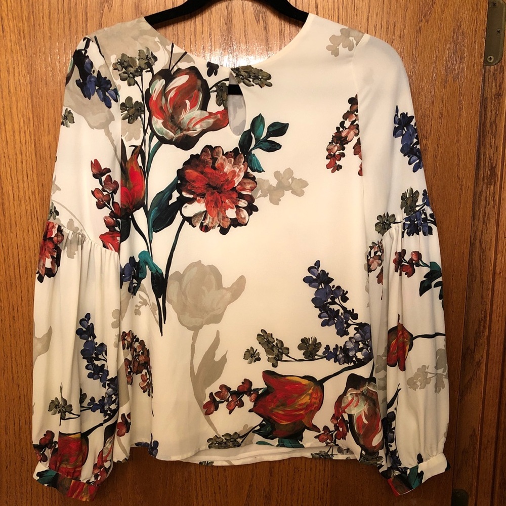 White floral blouse